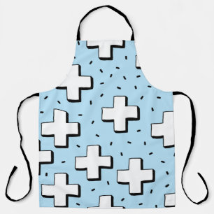 hand drawn seamless pattern with plus signs apron