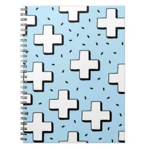 hand drawn seamless pattern with plus signs notebook