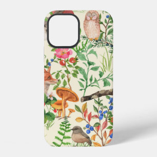 Hand drawn seamless pattern with watercolor forest iPhone 12 case