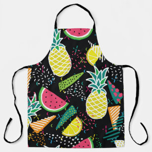 Hand drawn seamless pattern with  watermelon pinea apron