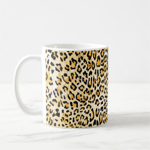 hand drawn seamless yellow and white colour leopar coffee mug