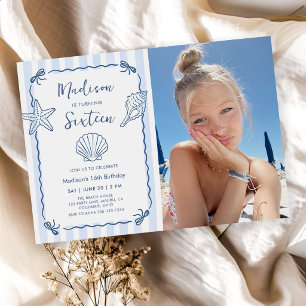 Hand Drawn Seashell Birthday Invitation