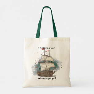 Hand Drawn Ship Tote Bag