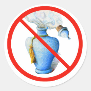 Hand Drawn Sign: No Perfume Classic Round Sticker