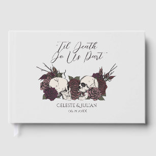 Hand-Drawn Silver Grey Soft Gothic Wedding Photo Guest Book