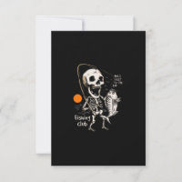 Hand drawn skeleton fishing illustration