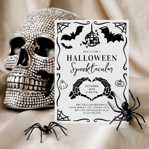 Hand Drawn Skeleton Heart Halloween Party Invitation