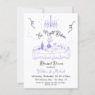 Hand Drawn Sketc The Night Before Rehearsal Dinner Invitation