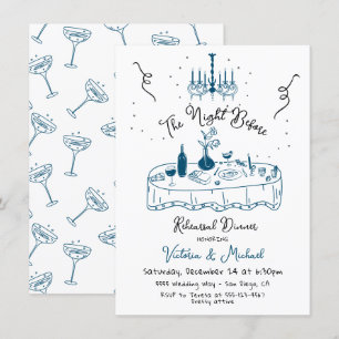 Hand Drawn Sketc The Night Before Rehearsal Dinner Invitation