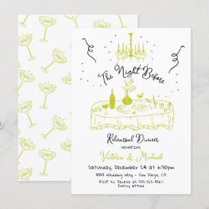 Hand Drawn Sketc The Night Before Rehearsal Dinner Invitation