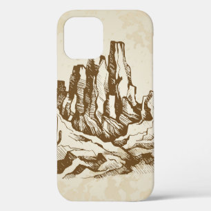 Hand-drawn sketch. Typical landscape desert of Ari iPhone 12 Case