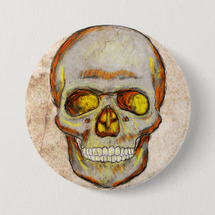 Hand Drawn Skull 7.5 Cm Round Badge
