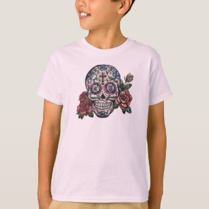 Hand-drawn Skull Dia de los Muertos   Sleeve Shirt