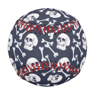 Hand Drawn Skull Pattern Baseball