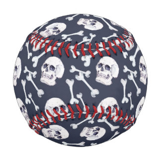Hand Drawn Skull Pattern Baseball