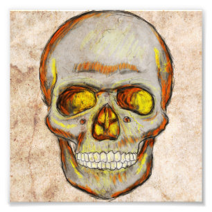 Hand Drawn Skull Photo Print