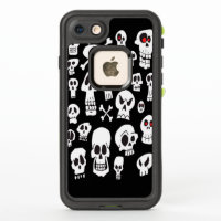 Hand Drawn Skulls on Black