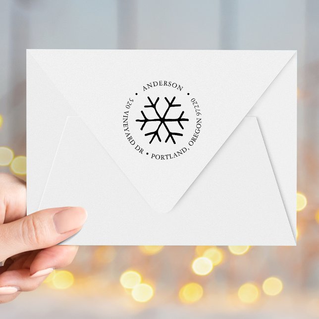 Hand-Drawn Snowflake Return Address Self-inking Stamp (Creator Uploaded)