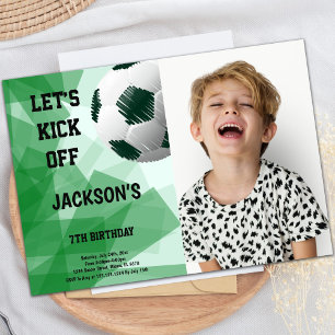 Hand-Drawn Soccer Ball Birthday Invitation