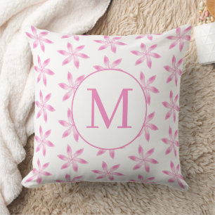 Hand-Drawn Soft Pink Sakura Flower Minimalist Cushion