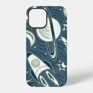 Hand drawn space seamless vintage pattern. Planets iPhone 12 Case