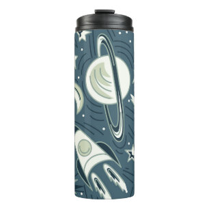 Hand drawn space seamless vintage pattern. Planets Thermal Tumbler