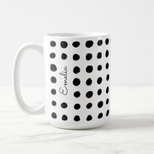 Hand Drawn Spots Personalised Mug