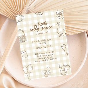 Hand Drawn Spring Goose Baby Shower Invitation