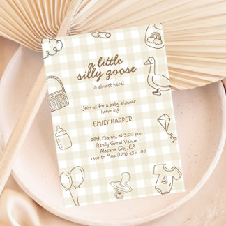 Hand Drawn Spring Goose Baby Shower Invitation
