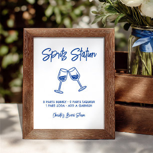 Hand Drawn Spritz Station Bridal Shower Sign
