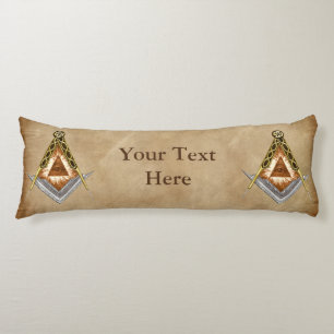 Hand Drawn Square and Compass With All Seeing Eye Body Cushion