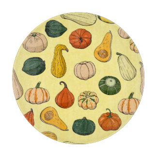 Hand-drawn squashes, seamless vegetable pattern. cutting board
