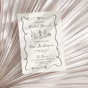 Hand Drawn Squiggle Bridal Brunch Invitation