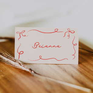 Hand Drawn Squiggle Frame Place Card
