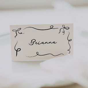 Hand Drawn Squiggle Frame Place Card