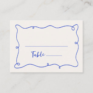 Hand Drawn Squiggle Frame Wedding Place Card