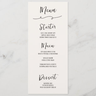 Hand Drawn Squiggle Wedding Menu