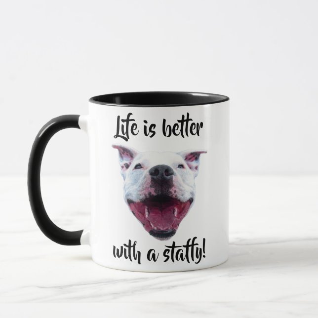 Hand Drawn Staffordshire Bull Terrier Mug        (Left)