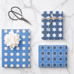 Hand Drawn Star of David Hanukkah Set Wrapping Paper Sheet<br><div class="desc">This simple gift wrap set features the Star of David in variations of blue and white.</div>