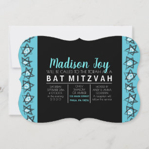 HAND-DRAWN STARS Bar Bat Mitzvah Invitation