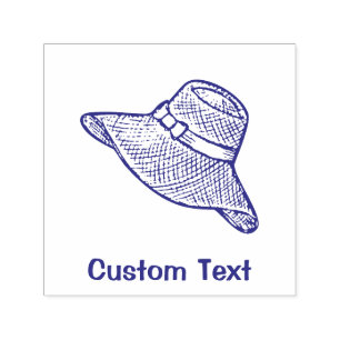 Hand Drawn Straw Hat Self-inking Stamp
