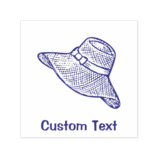 Hand Drawn Straw Hat Self-inking Stamp (Design)