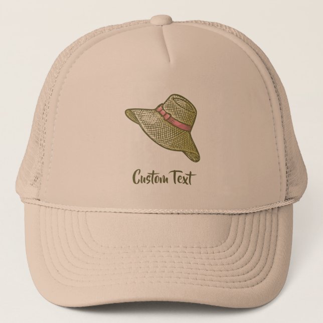 Hand Drawn Straw Hat Yellow (Front)