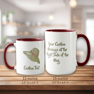 Hand Drawn Straw Hat Yellow Mug