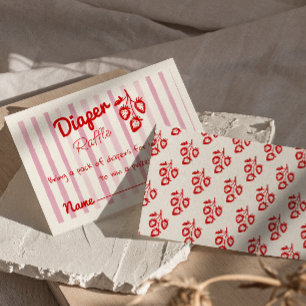 Hand Drawn Strawberries Sweet Berry Diaper Raffle Enclosure Card
