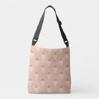 Hand Drawn Strawberry Flowers Crossbody Bag