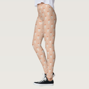 Hand Drawn Strawberry Flowers Leggings