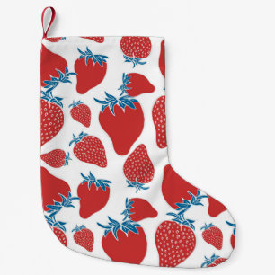 Hand drawn strawberry seamless pattern. background small christmas stocking