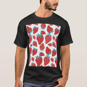 Hand Drawn Strawberry Vintage Pattern T-Shirt
