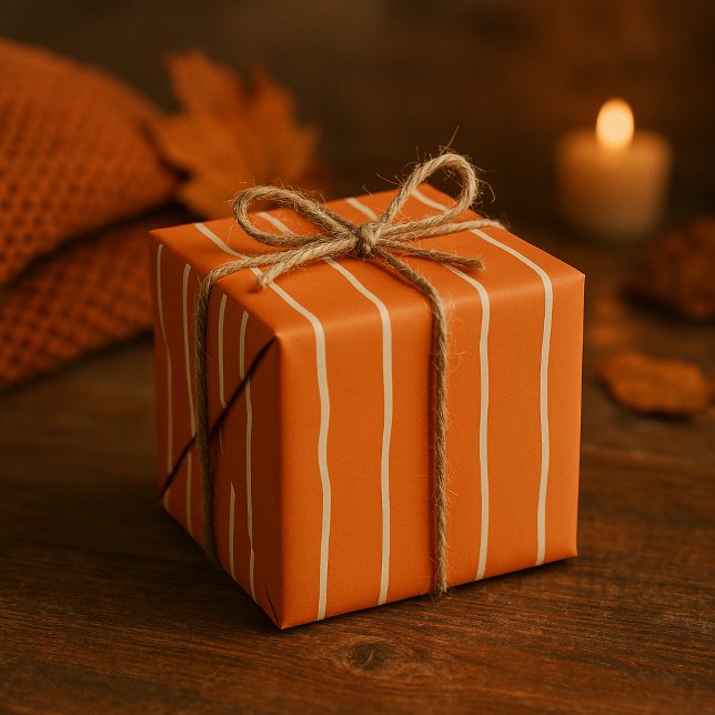 Hand-Drawn Stripe Rustic Fall Seamless Pattern Wrapping Paper (Creator Uploaded)